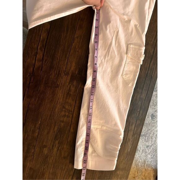 Elliot Lauren White Cargo Pull On Cropped Pants Size 2 Classic Minimalist - Picture 10 of 12